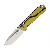 SRM 7228LGW 7228L-GW Satin Folding Knife Black/Yellow Handles
