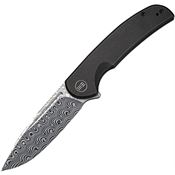 We 20061BDS1 Beacon DamascusFramelock Knife Black Handles