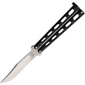 Bear & Son 114GX 5in Galaxy Butterfly Satin Knife Black Handles