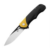 Bestech  G47A Airstream Black/Satin Linerlock Knife Black/Yellow G10 Handles