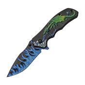 China Made 300549GN Dragon Flame Assist Open Linerlock Knife