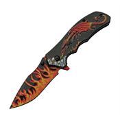 China Made 300549RD Dragon Flame Assist Open Linerlock Knife