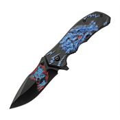 China Made 300548BL Linerlock Knife Blue Wolf