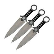 China Made 211547 3pc two-tone Fixed Blade Throwing Knife Set Black Handles