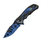 China Made 300549BL Dragon Flame Assist Open Linerlock Knife