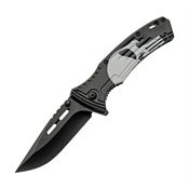 China Made 300531 Punisher Skull Assist Open Linerlock Knife