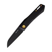 Real Steel 7063G RS7063G Solis Black Folding Knife Black Handles