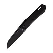 Real Steel 7063B RS7063B Solis Black Folding Knife Black Handles