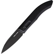 Real Steel 7051B Stella Black Folding Knife Black Handles