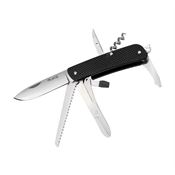 RUIKE M42B M42 Medium Satin Folding Knife Black Handles