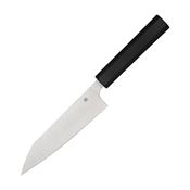 Spyderco K16PBK Minarai Series Funayuki Satin Fixed Blade Knife Black Handles