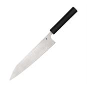 Spyderco K19PBK Minarai Series Gyuto Satin Fixed Blade Knife Black Handles
