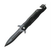 ABKT Tac 015B Stiletto Assist Open Linerlock Knife Black Handles