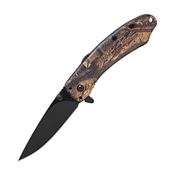 ABKT Tac 067MCD Ember Assist Open Black Linerlock Knife Camo Handles