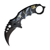 ElitEdge 10A52BL Blue Dragon Karambit Linerlock Knife