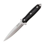 Elite Tactical IX009 Incog Satin Fixed Blade Knife Black Handles