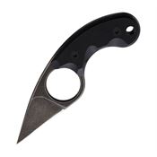 Fred Perrin 2104 La Griffe 440C Stonewash Black Fixed Blade Knife Black Handles
