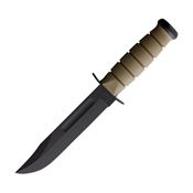 Ka-Bar 5013 USA Fighting Black Fixed Blade Knife Tan Handles