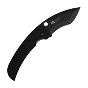 Linton 92016125 Large Tactical Black Linerlock Knife Black Handles