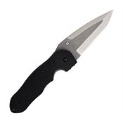 Linton 92018124 Large Tactical Part Serrated Linerlock Knife Black Handles