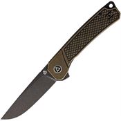 QSP 139D2 Osprey Linerlock Knife with Brass Black Handles