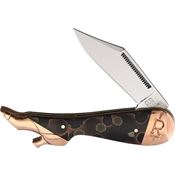 Rough Rider 2061 Small Leg Copper Swirl Knife Black Handles