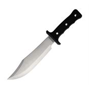 Rough Rider 2233 Black Mule Bowie Satin Fixed Blade Knife Black Handles