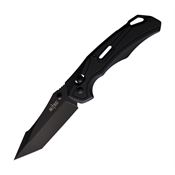 S-TEC S034 Rapid Lock Black Folding Knife Black Handles