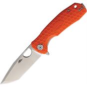 Honey Badger 1336 Medium Tanto Linerlock Knife Orange Handles