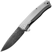 LionSTEEL MT01DGY Myto Damascus Framelock Knife Gray Handles