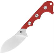 QSP  125G Neckmuk Neck Satin Fixed Blade Knife Red Handles