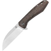 QSP 118A2 Pelican Linerlock Knife with Brown Satin Handles