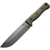 Reiff 611ODGK F6 Leuku Survival Carbon Fixed Blade Knife OD Green Handles