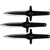 World Axe 003 Merlin Black Fixed Blade Throwing Knives Set