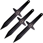 World Axe 004 Lancelot Black Stonewash Fixed Blade Throwing Knives Set