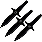 World Axe 001 Phoenix Black Fixed Blade Throwing Knives Set