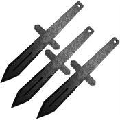 World Axe 007 Barbarian Black Fixed Blade Throwing Knives Set
