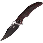 CMB 02R Prowler Framelock Knife Black/Red Carbon Fiber Handles