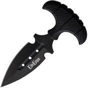 ElitEdge 20641BK Push Dagger Double Edge Black Fixed Blade Knife Black Handles