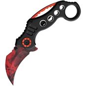 ElitEdge 10578BRD Red/Black Karambit Stainless Knife Black Handles