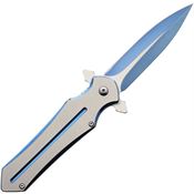 ElitEdge 10A38BL Blue and Silver Assist Open Linerlock Knife