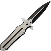 ElitEdge 10A38BS Black and Silver Assist Open Linerlock Knife