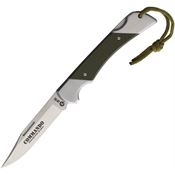 K25 18642 CNC Commando Lockback Knife Green Handles