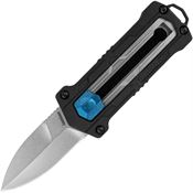 Kershaw 1190 Kapsule Sliding Button Lock Stonewash Knife Black Handles