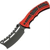 Rite Edge 300550RD Cleaver Assist Open Linerlock Knife with Red Handles