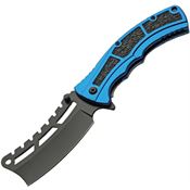 Rite Edge 300550BL Cleaver Assist Open Linerlock Knife with Blue Handles