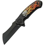 Rite Edge 300554FS Flaming Skull Linerlock Knife