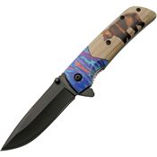 Rite Edge 300564BE Voodoo Linerlock Knife with Bear Handles