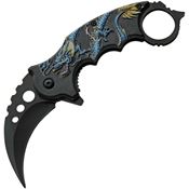 Rite Edge 300539BL Dragon Assist Open Linerlock Knife with Blue Handles