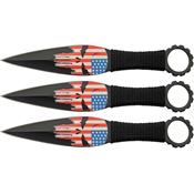 Rite Edge 211538 Patriot Thrower Set Black Blade Knife Black Handles